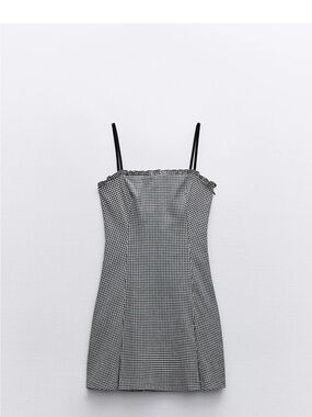 Zara Black & White Gingham Mini Dress